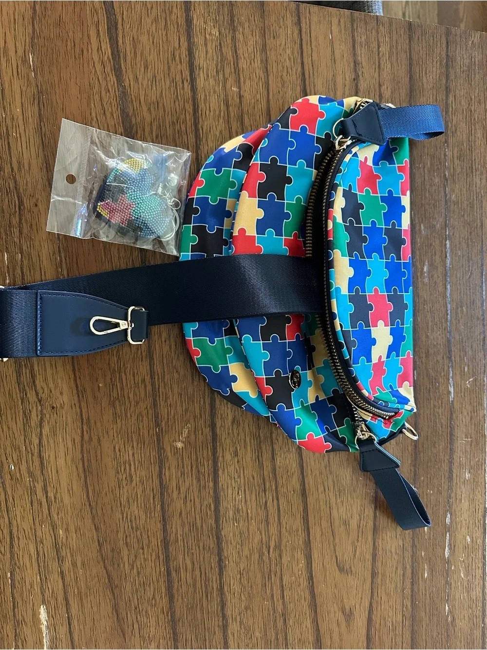 Kids Puzzle-Print Waist Bag — Multicolor
